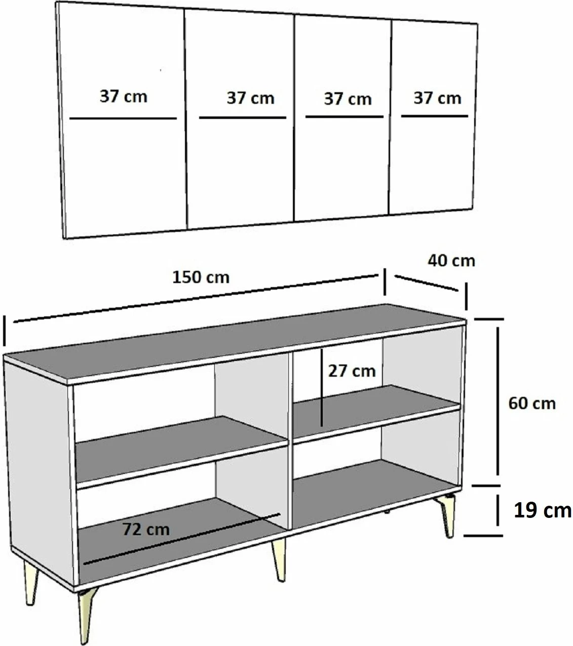 Konsol Skye Decor, anthracite, argjend