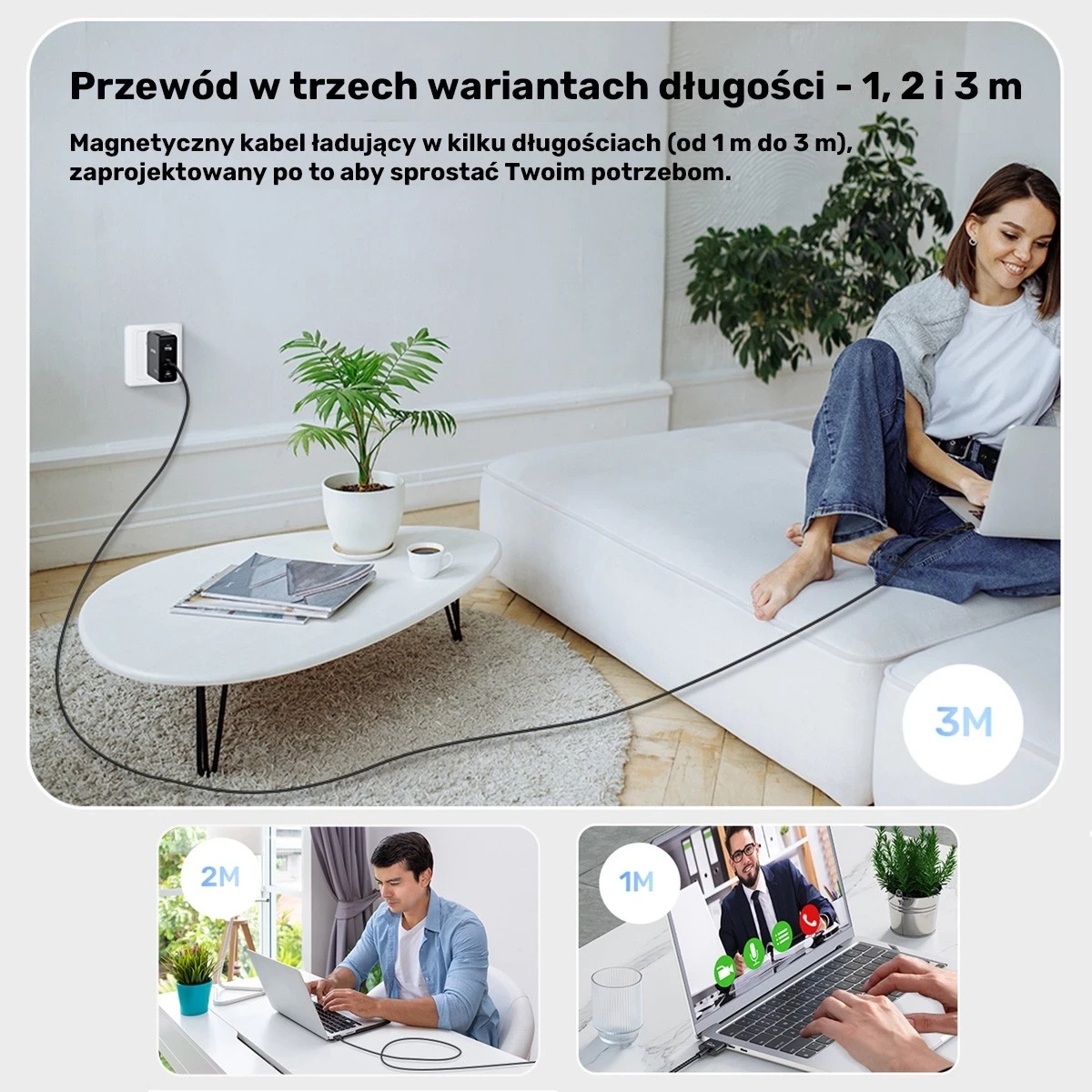 Kabull Unitek USB-C në MagSafe 3, 140W, 2m, ngjyrë e zezë