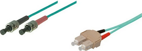 Kabllo optike GoodConnections OM3 Duplex ST-SC, 3 m, LSZH, turkeze