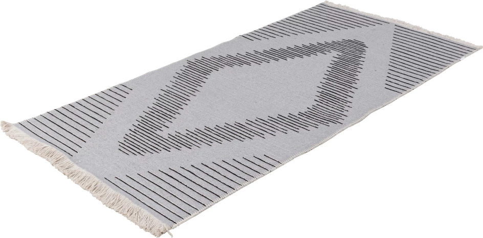 Qilim korridori Sight, 80x170, material tekstili, ngjyrë e zezë-gri