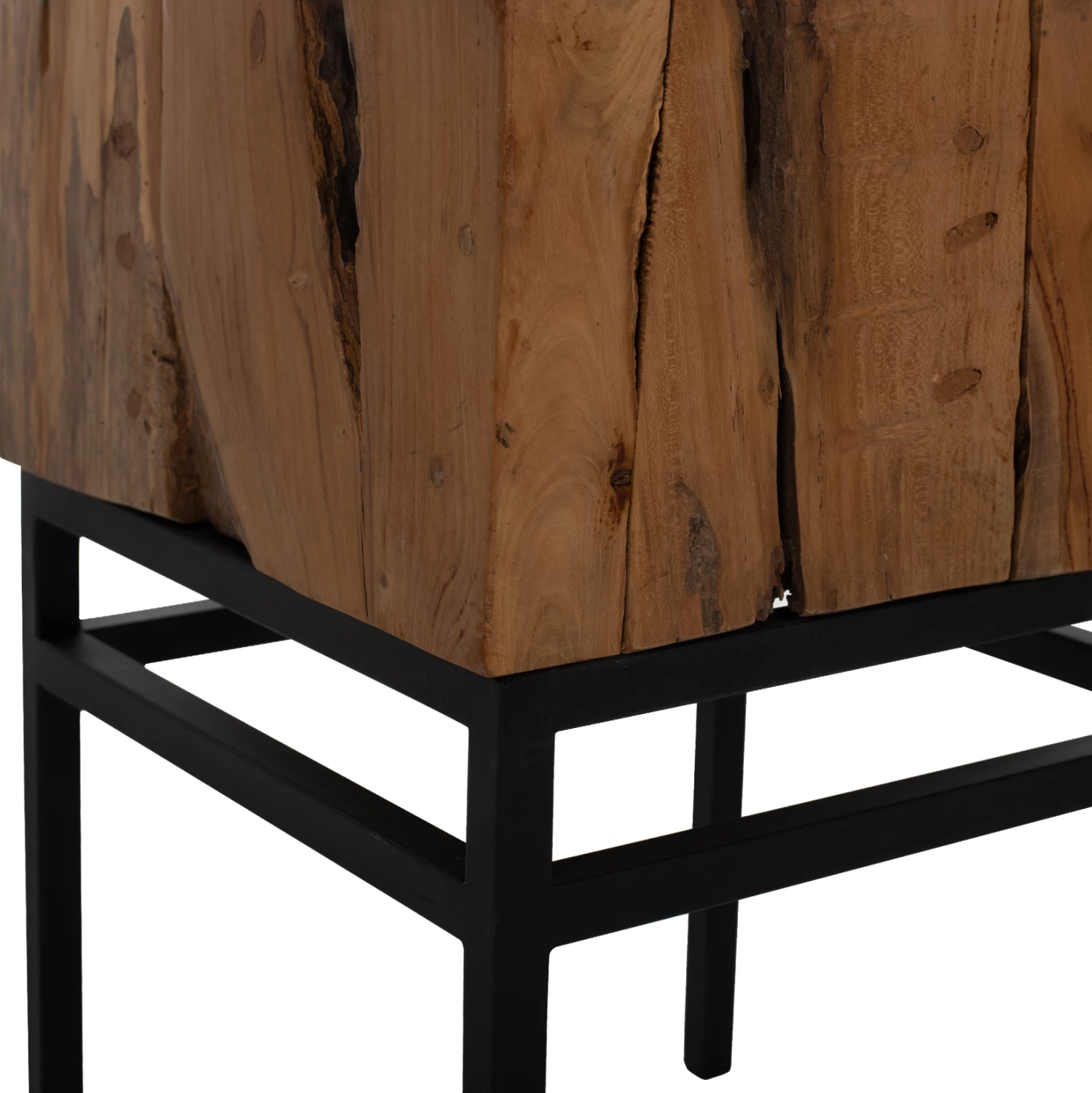 Tavolinë anësore katrore, dru tik natyral, FH9353, 38x38x55H