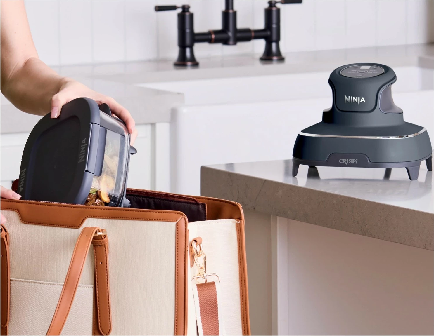 Fryer pa yndyrë Ninja Crispi FN101EU, 3.8L, touchscreen, gri