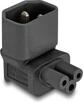 Adapter rryme DeLOCK IEC 60320 C14 në C5, 90°, 2.5A, 250V, i zi