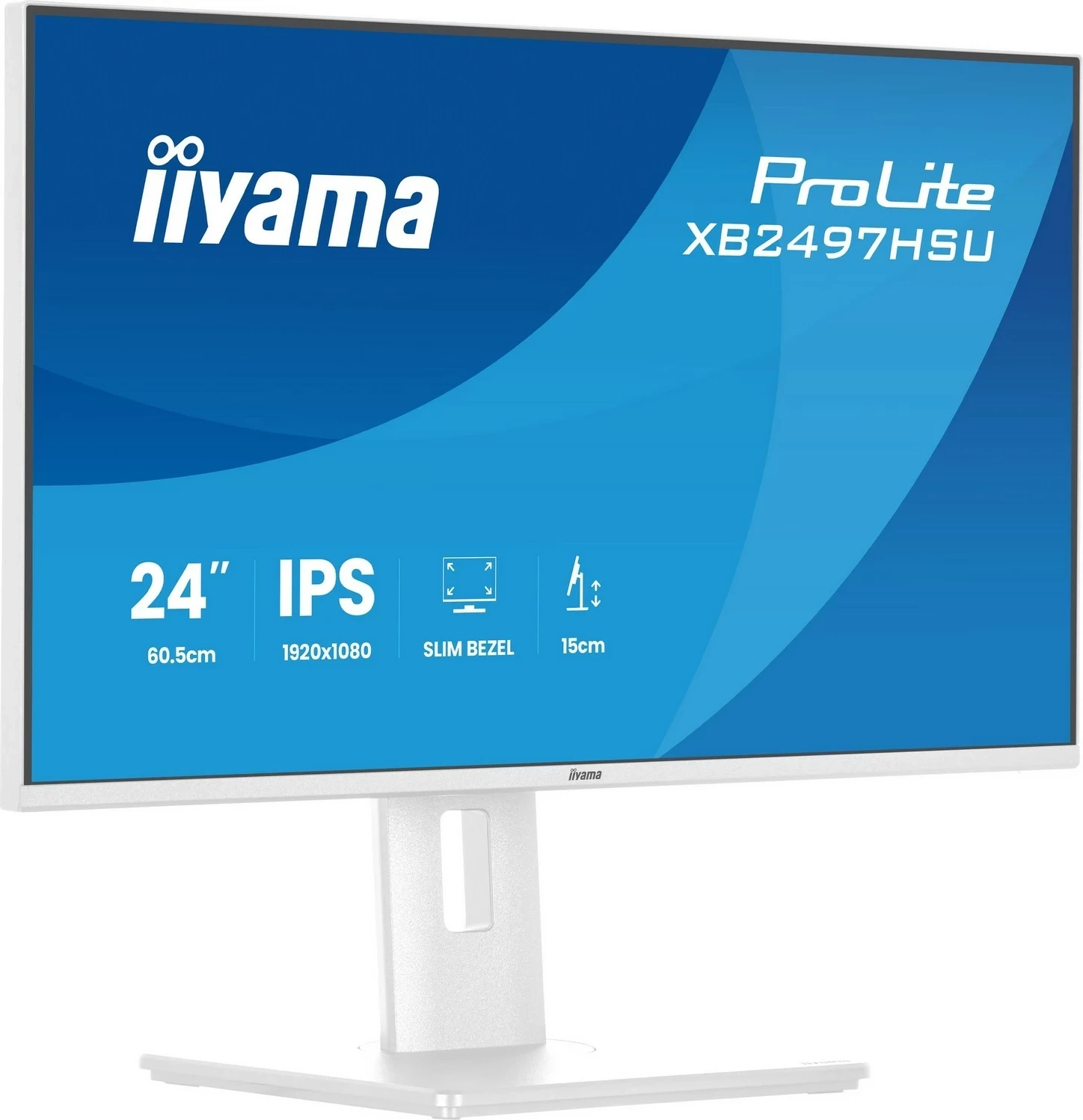 Monitor iiyama ProLite XB2497HSU-W1, 23", Full HD, IPS, 120Hz, bardhë