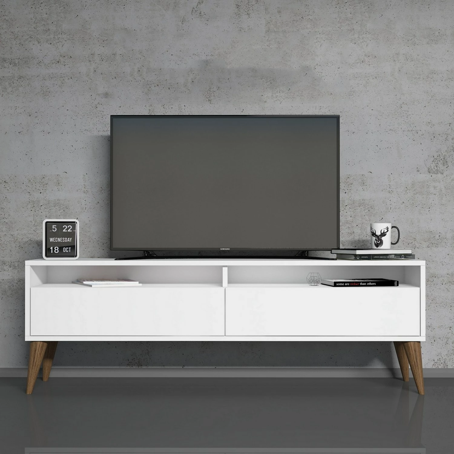 Komodë për TV Hanah Home, Best 2, e bardhë