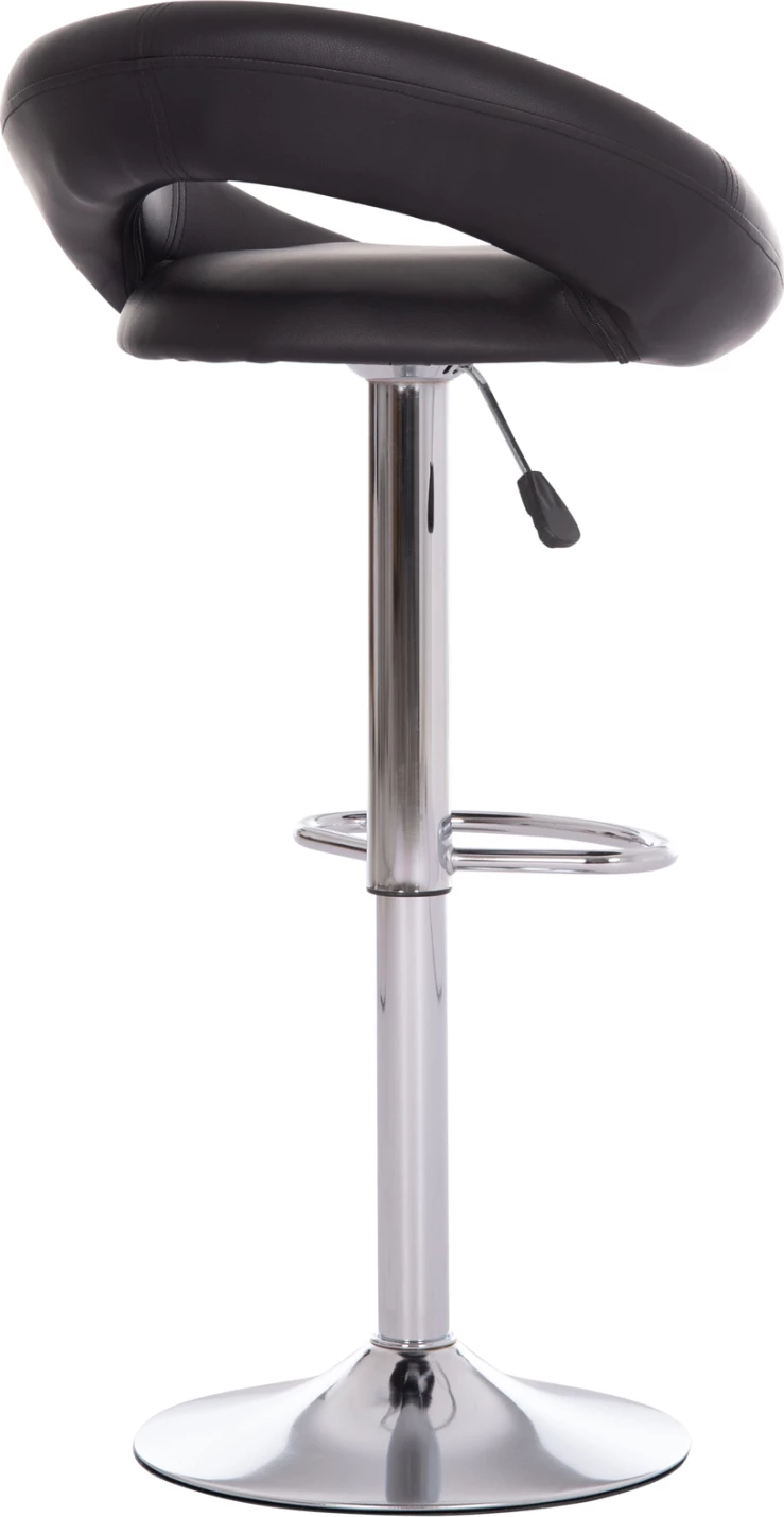 Karrige për bar REA, rrotulluese, lëkurë PU e zezë, me sustë, 54x47x96cm, set prej 2 copësh