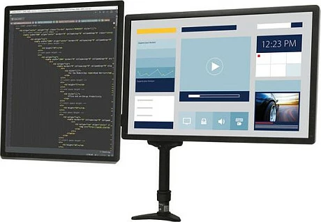 Mbajtëse për dy monitorë StarTech ARMDUAL, montim në tavolinë me clamp/grommet, VESA 75x75/100x100, 12-24", e zezë
