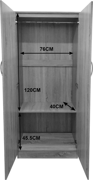 Dollap dy-dyerësh Lego, ngjyrë wenge, 80x42x180cm