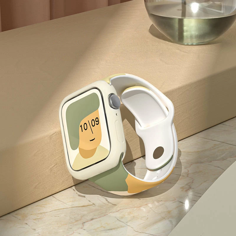 Rrip silikoni për Apple Watch Hurtel Moro Band, 38/40/41mm, bezhë/kuqe/portokalli