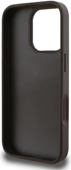 Mbështjellës Guess 4G Triangle Strass për iPhone 16 Pro, MagSafe, Kafe