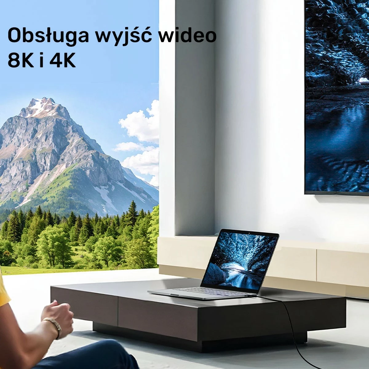 Kabëll USB-C Unitek 4.0, 100W, 40Gbps, 8K, 2m, zi