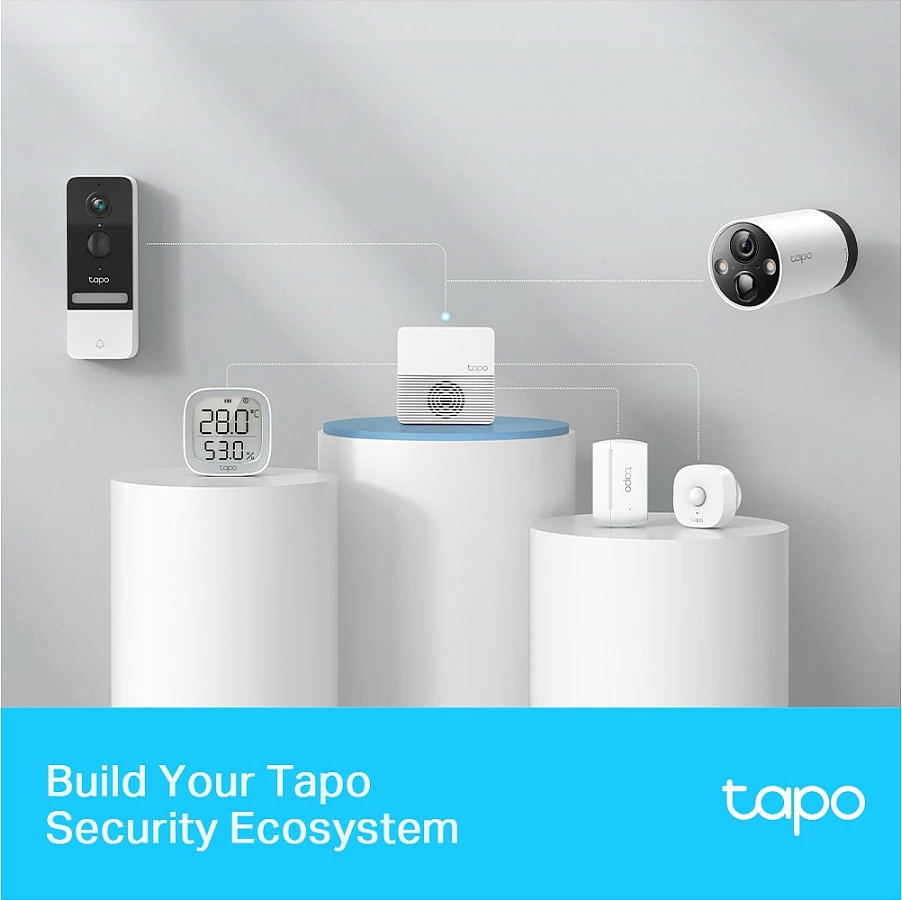Smart Hub TP-Link Tapo, Wi‑Fi 4, Ethernet, microSD deri 512GB, i bardhë