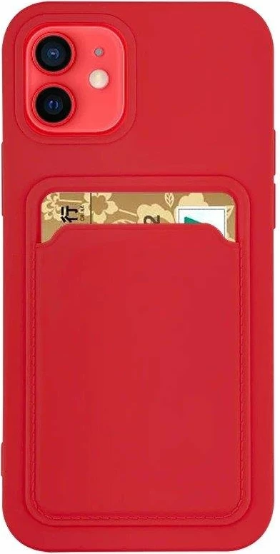 Mbështjellës silikon për celular Hurtel Card Case me ndarje për kartela, për Xiaomi Redmi Note 10 5G / Poco M3 Pro, Kuq