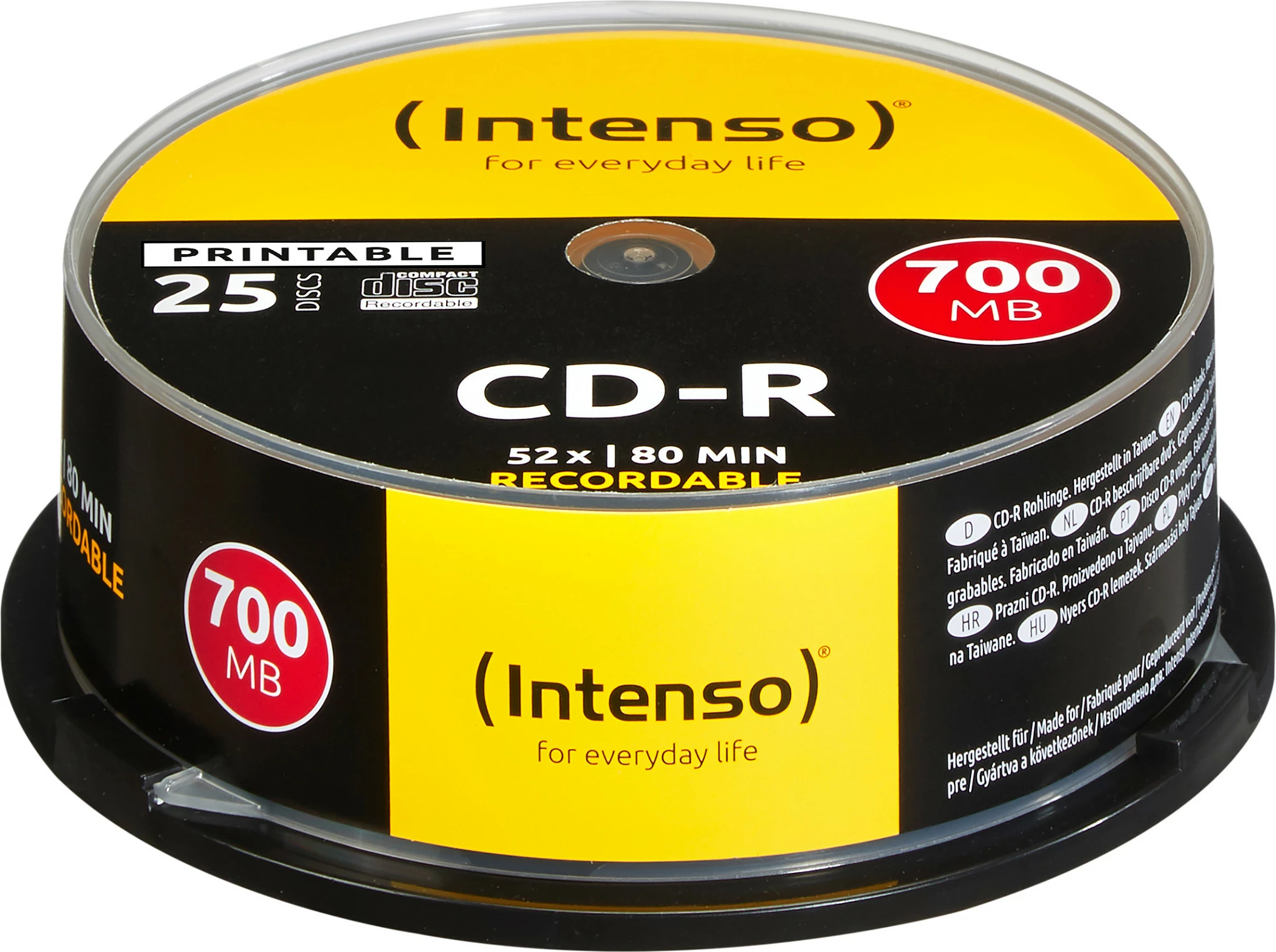 CD-R Intenso 700MB, 52x, 25 copë, Printable