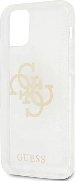 Mbështjellës Guess GUHCP12LPCUGL4GTR për iPhone 12 Pro Max 6.7", transparent, Glitter 4G Big Logo