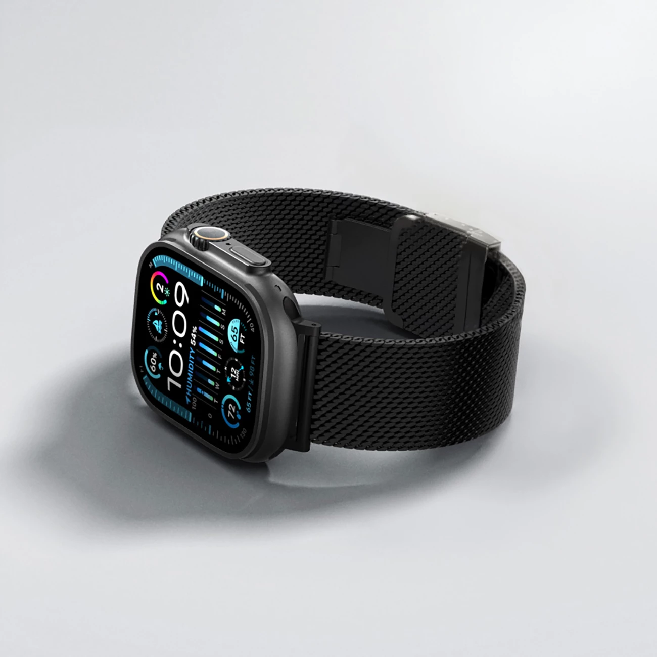 Rrip metalik për Apple Watch AmazingThing Titan Premium Metal Band 38/40/41/42/44/45/46/49 mm, titanium, kapëse magnetike, Black
