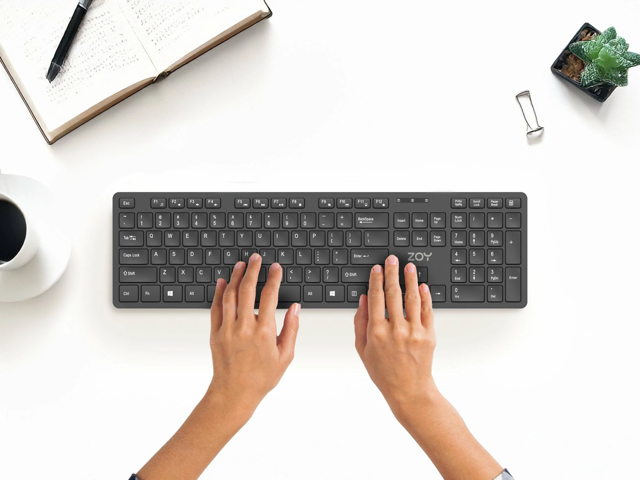 Set tastierë + Maus wireless ZOY ZKM888 2.4GHz, layout US, 106 taste, Plug & Play, i zi