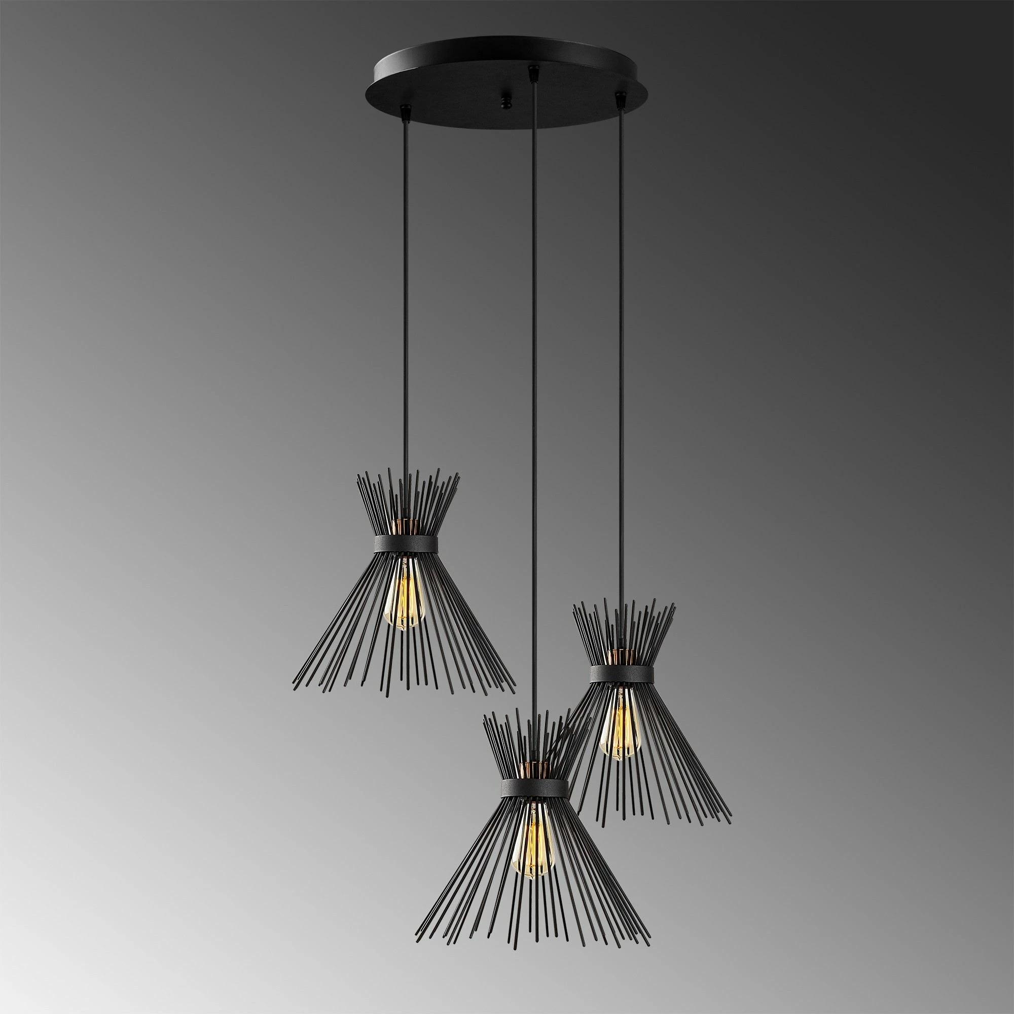 Llambë tavani Opviq Kirpi, metal i zi, 63x63cm