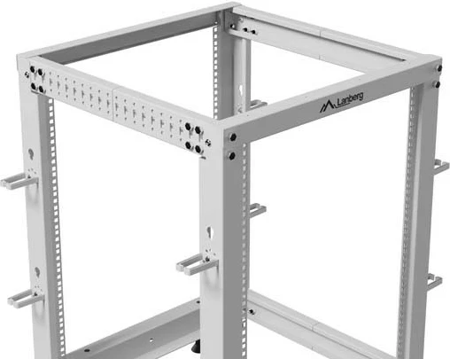 Kasë rrjeti Lanberg Open Rack 15U, 600x600-1100mm, e hirtë