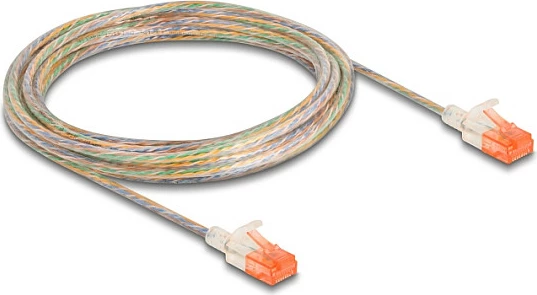 Kablë rrjeti DeLOCK Cat6a RJ45 Slim 5m, transparente