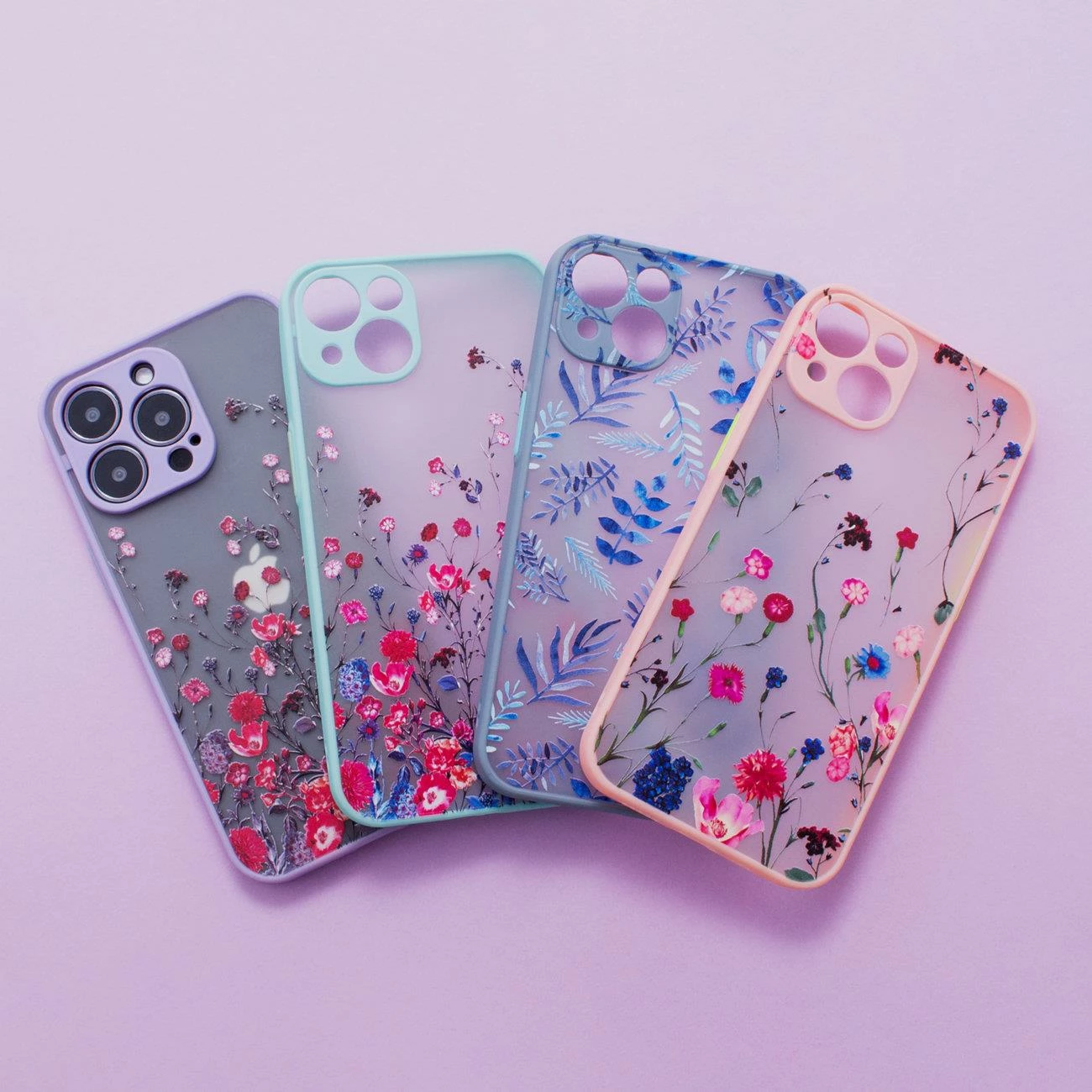 Mbështjellës Hurtel Design Case për iPhone 12 Pro Max, lule, vjollcë