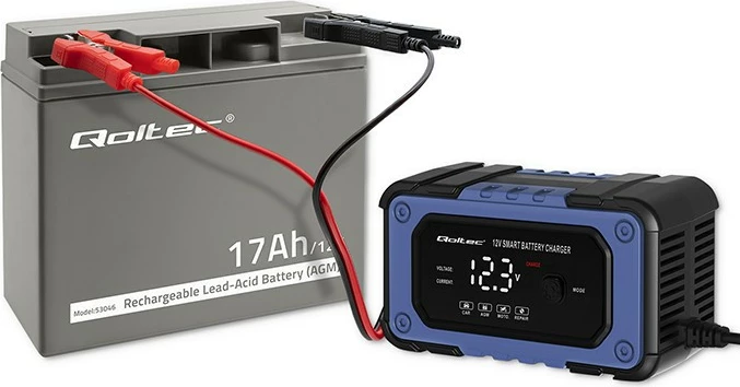 Bateri AGM Qoltec 53046, 12V, 17Ah, Gri