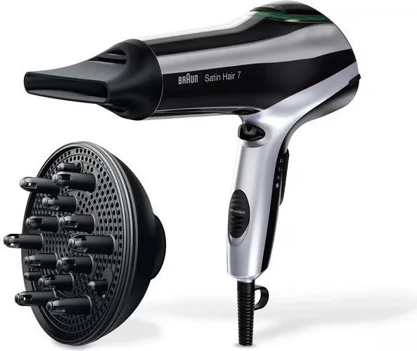 Tharëse flokësh Braun Satin Hair 7 HD 730E, 2200W, e zezë