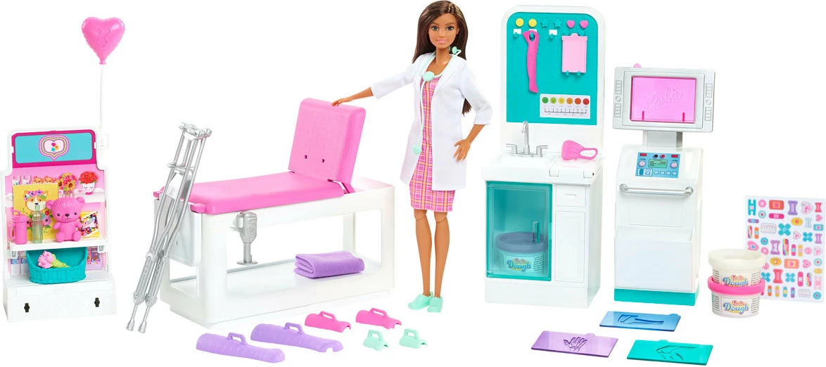 Set lodër për vajza Barbie Fast Cast Clinic Playset and 30cm Doll