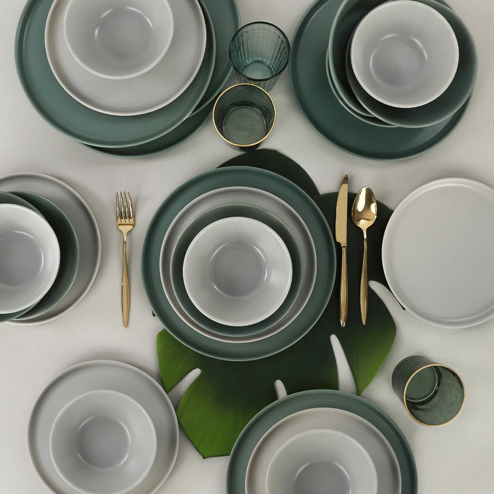 Set enësh për drekë prej qeramike, 24 copë, Hermia Concept, TY039124FX90A000000MAET000