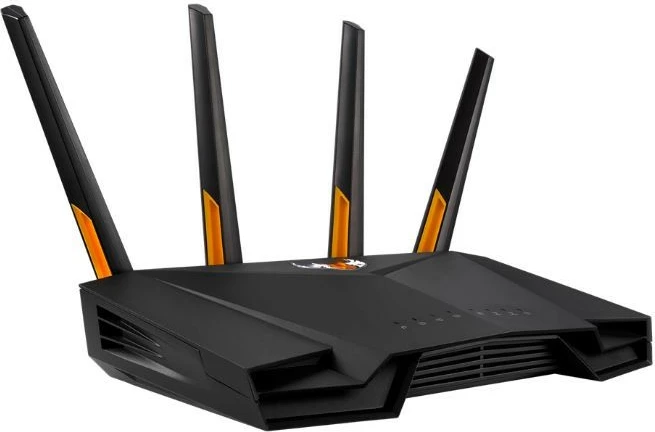 Router Asus TUF-AX3000 V2, WiFi 6, 4 LAN, 1 WAN, 1 USB, i zi/verdhe