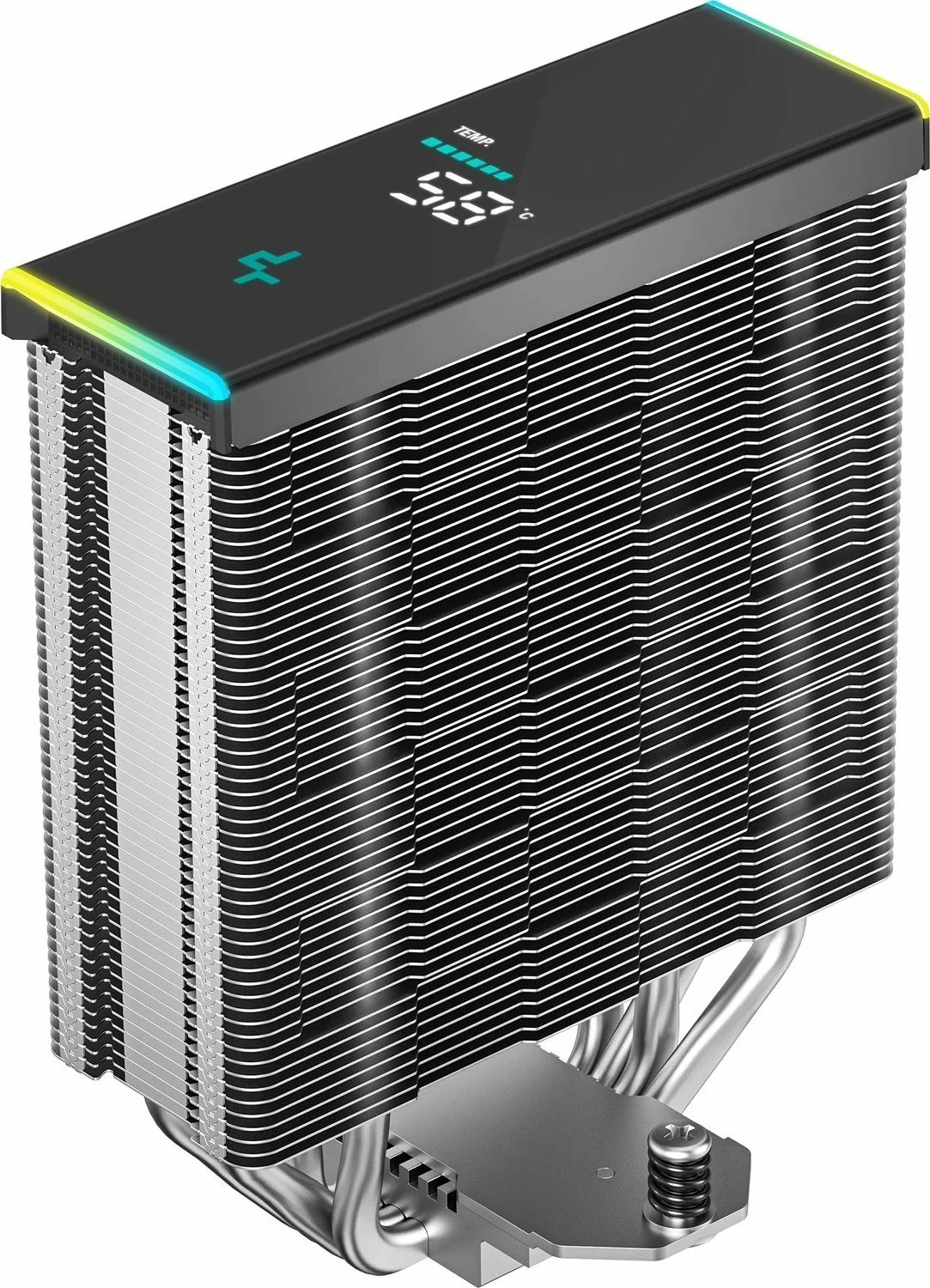 Ftohës CPU Deepcool AK400 Digital SE R-AK400-BKADMN-GJD, 120mm, ARGB, 220W, i zi/argjendtë