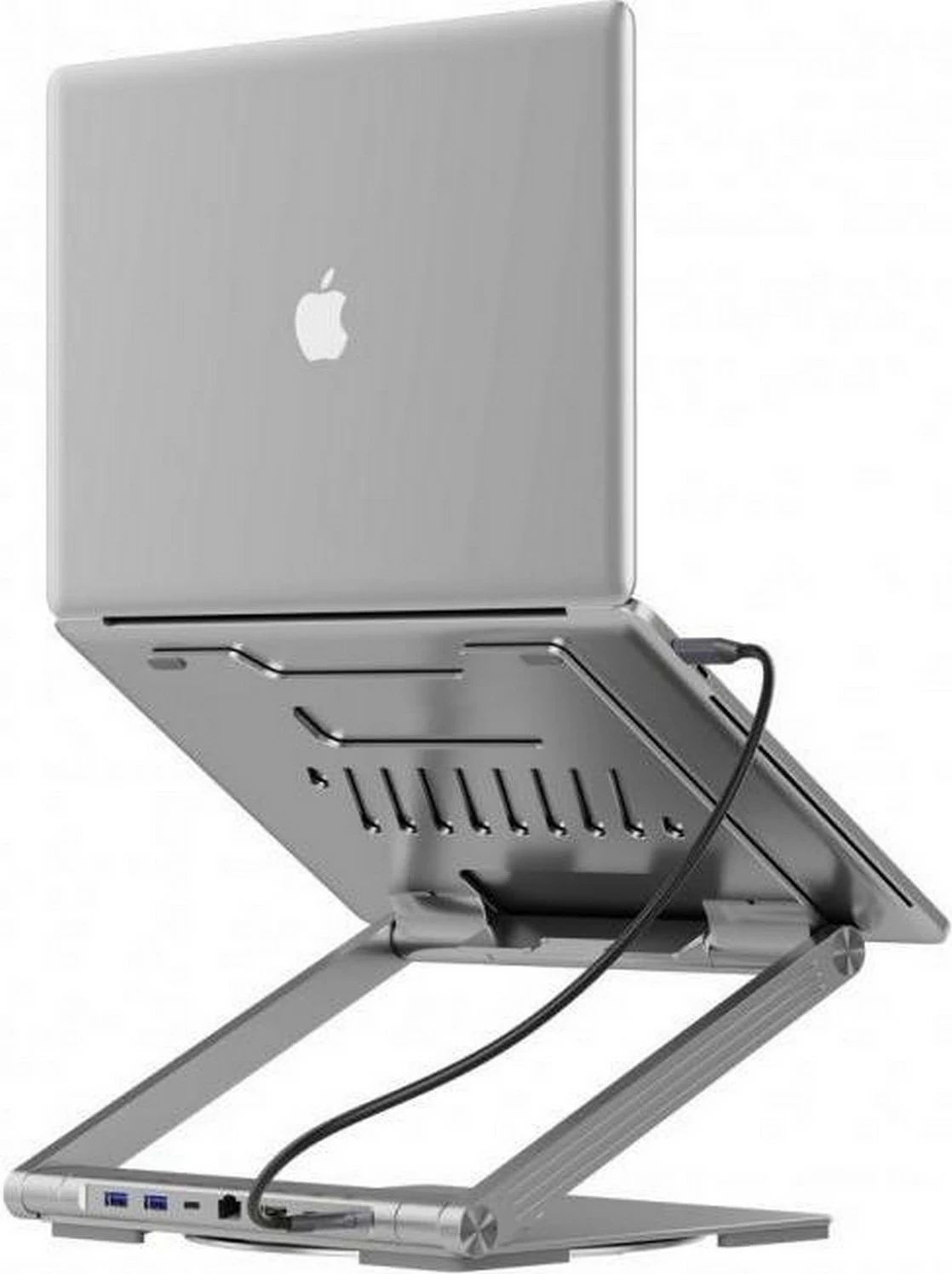 Kasë laptopi Canyon me hub HDMI, 2xUSB, RJ45, rregullim lartësie, argjendtë