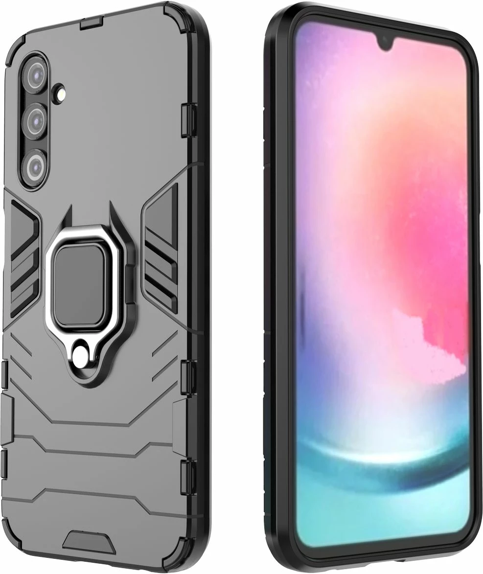 Mbështjellës Hurtel Ring Armor për Samsung Galaxy A24 4G, me unazë, i zi