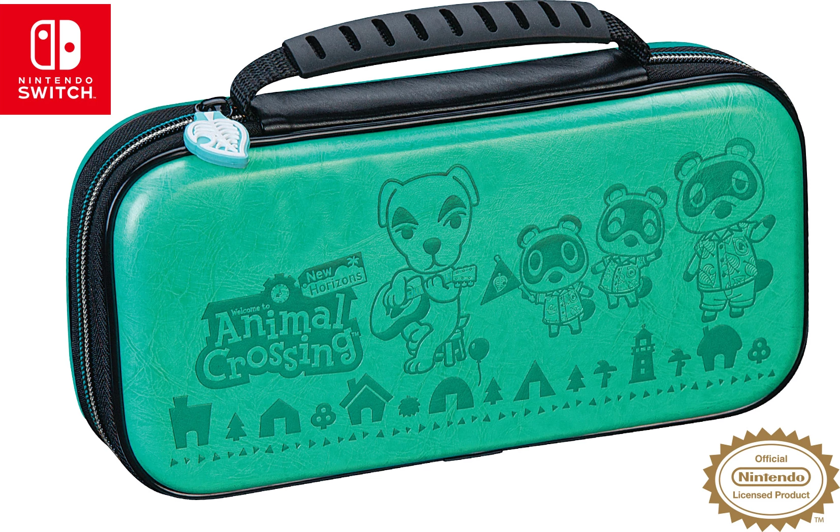 Kuti udhëtimi Bigben Animal Crossing për Nintendo Switch/Lite, stand i integruar, hapësirë për lojëra & microSD, e gjelbër