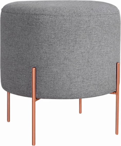 Puf Atelier del Sofa, ngjyrë gri, këmbë bakri, 42x40cm