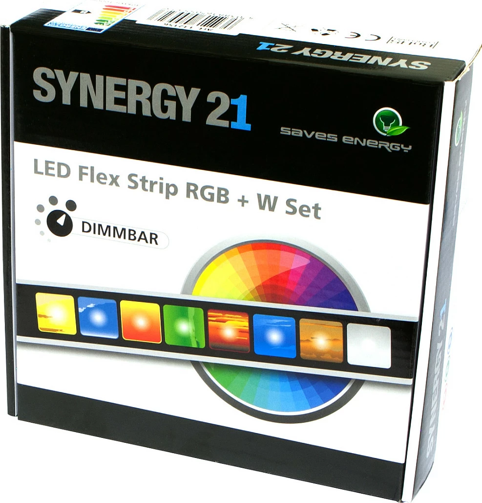 Shirit LED Synergy21 S21-LED-A00156, 5m RGB+W, 24W, me telekomandë, IP65, i bardhë
