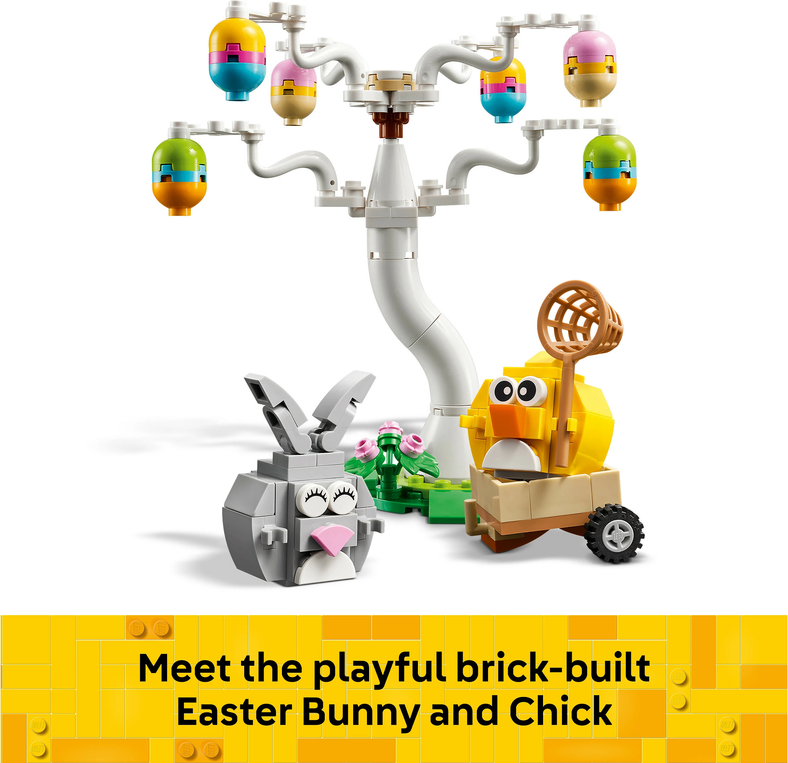 Set ndërtimi LEGO Iconic 40808 Easter Bunny and Chick Egg Hunt, 140 pjesë, 8+, multikolor