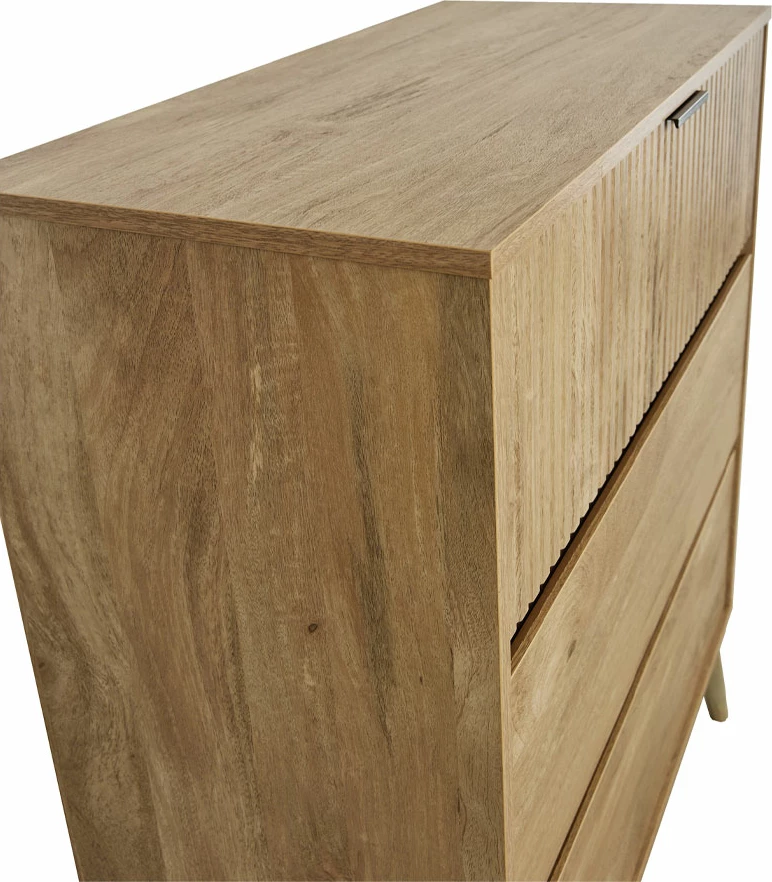 Komodë Canal me 3 sirtarë, ngjyrë natyrale, 80x39.5x96 cm