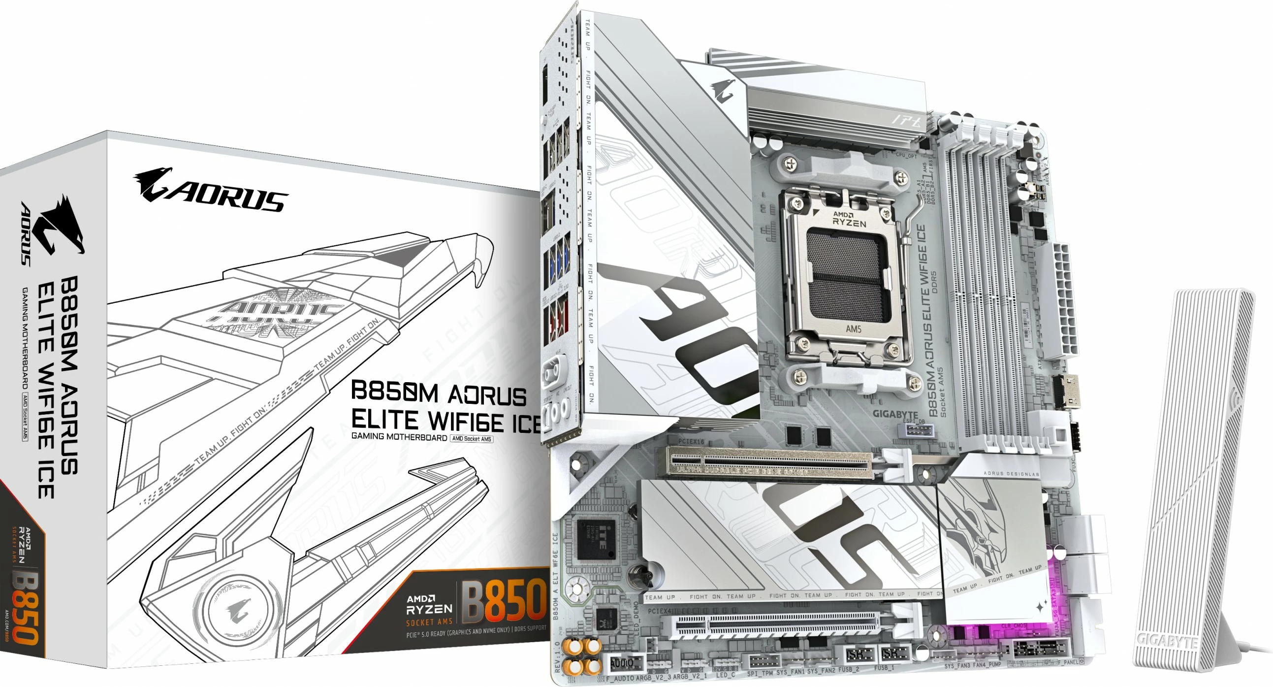 Pllakë amë Gigabyte B850M A ELT WF6E ICE, Socket AM5, micro ATX