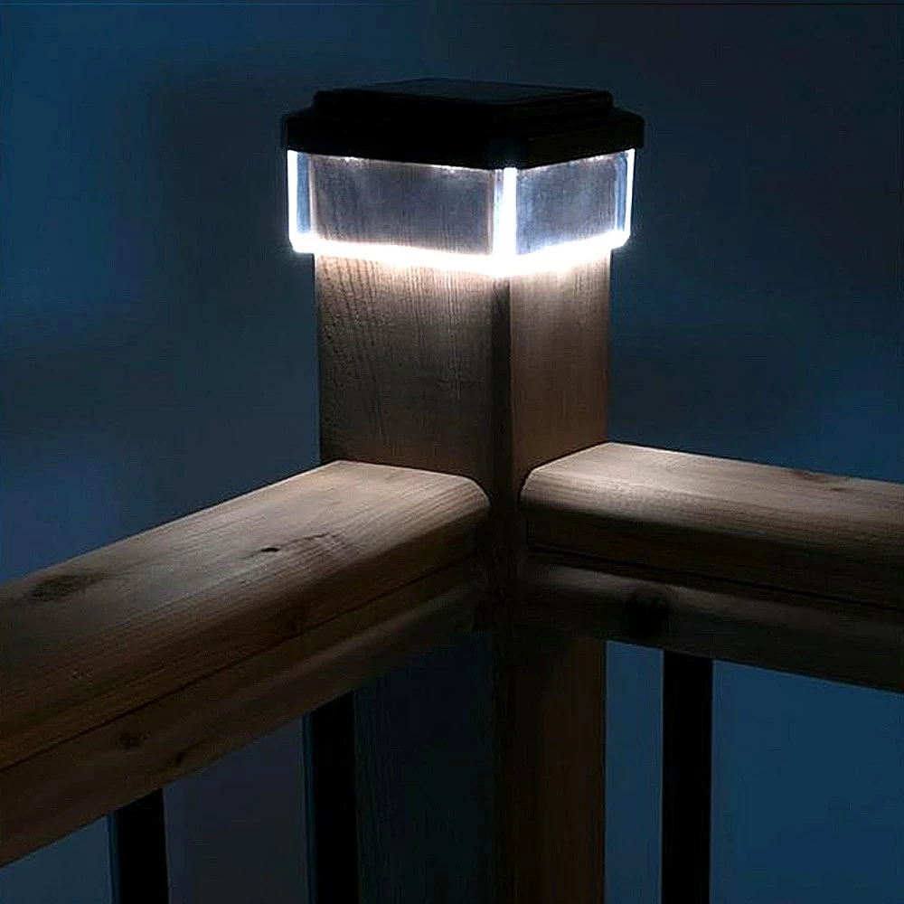 Llambë solare për shtyllë gardhi GreenBlue GB128 me sensor errësire, e zezë