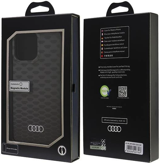 Mbështjellës Audi IML Stitching Pattern MagSafe për iPhone 16 Pro Max 6.9", i zi