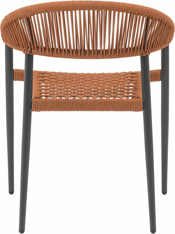 Karrige për kopsht Freiburg alumini, litar i zi, natyral, e kuqe tullë