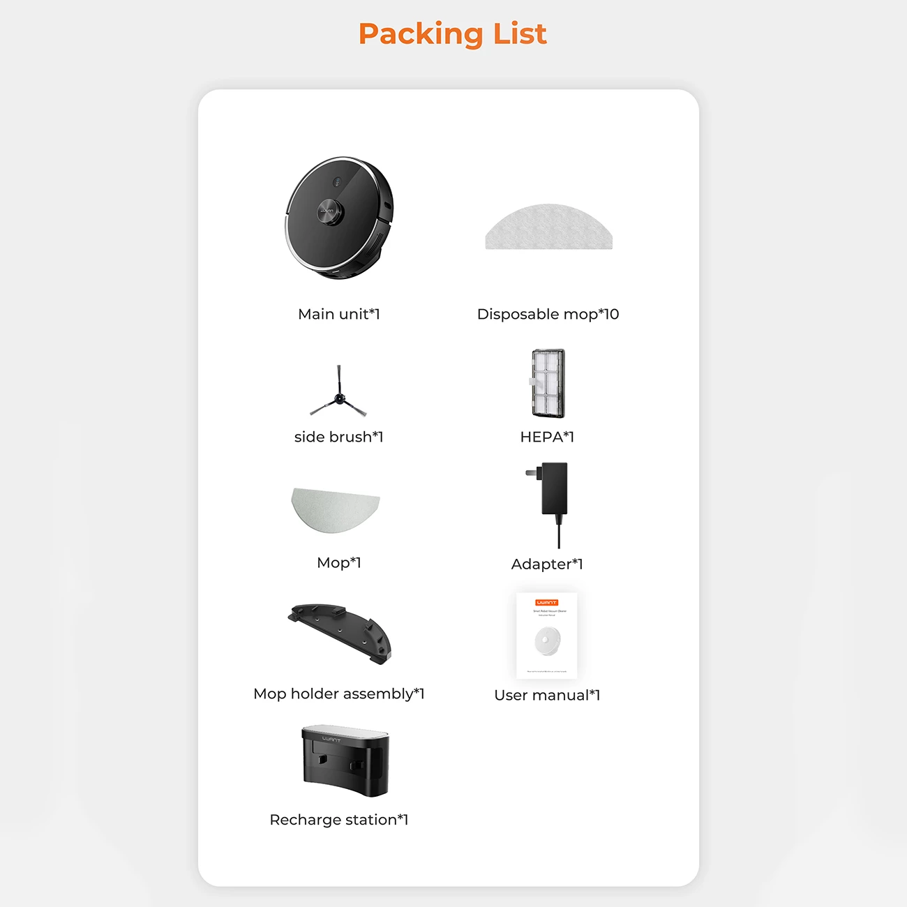 Robot pastrues UWANT U100 Lite me mop, stacion karikimi, Gri