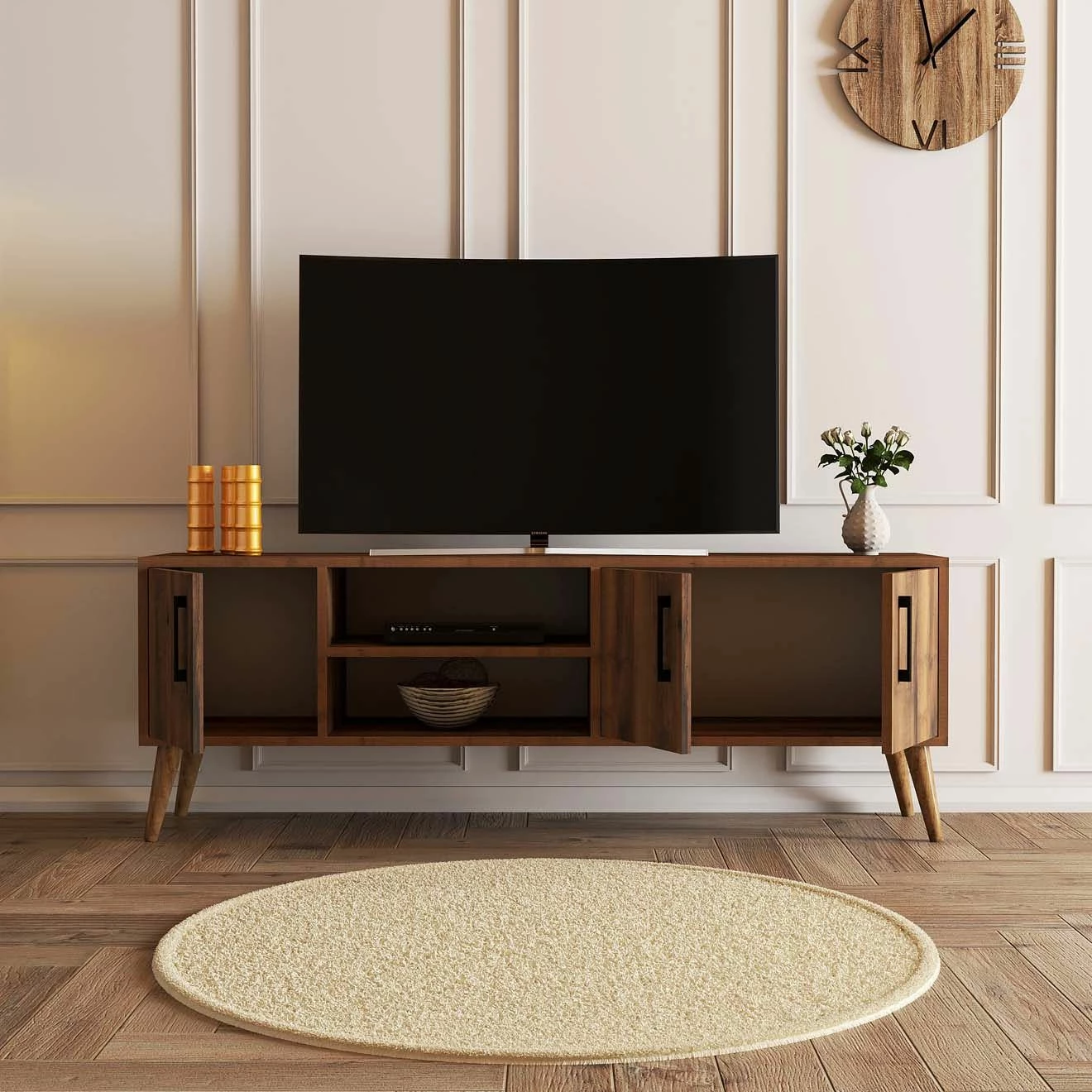 Komodë për TV, ngjyrë arre, Hanah Home Exxen - 1582