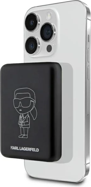 Powerbank wireless Karl Lagerfeld Ikonik MagSafe 3000mAh, e zezë