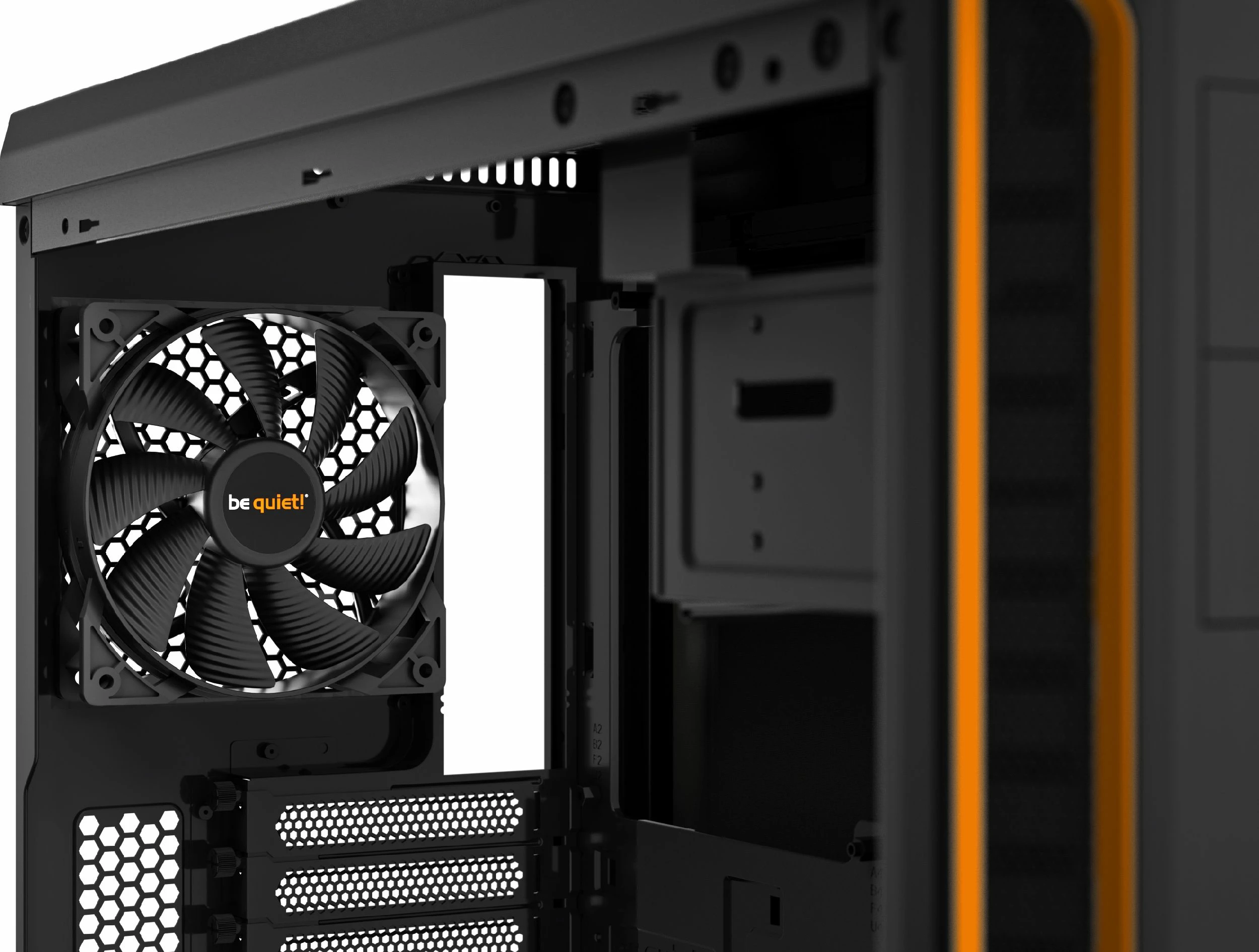 Kasë be quiet! Pure Base 600 Window BGW20, Midi Tower ATX/mATX/Mini-ITX, panel anësor xham i kalitur, 2x USB 3.0, e zezë/portokalli