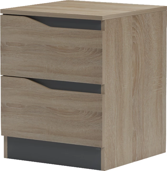 Komodinë anës shtratit Verena, ngjyrë sonoma-antracit, 40x40x50cm