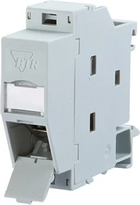 Kupler RJ-45 METZ CONNECT 1309A07003-E, Cat6, 10GbE, për shinë DIN, Gri