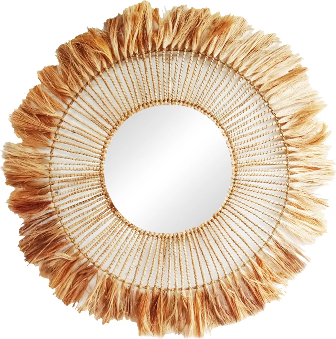 Pasqyrë Namiere Inart abaca, ngjyrë natyrale, D100x4cm