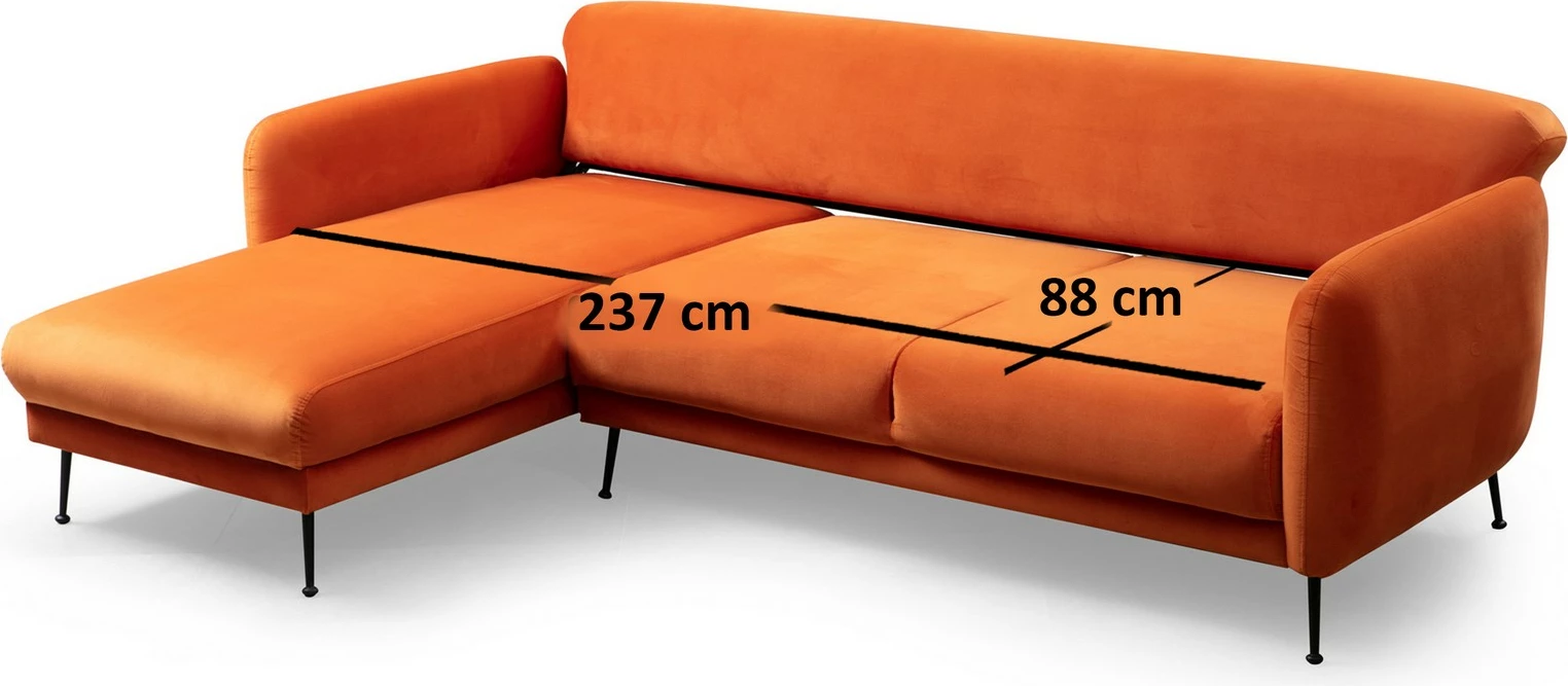 Kënd-sofë krevati Atelier del Sofa, Sevilla kënd majtas (Chl+3R), portokalli